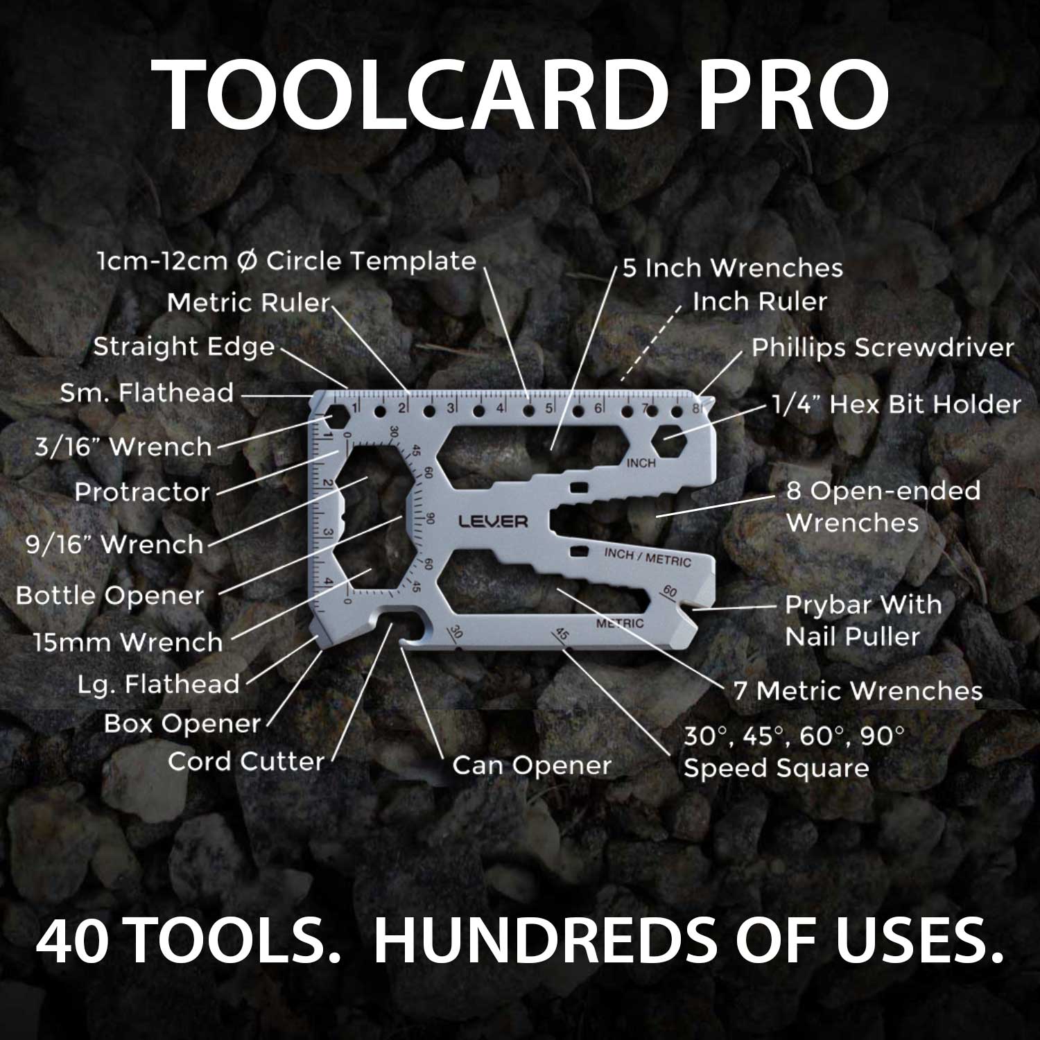 40 in 1 Credit Card Sized Multitool and Money Clip
