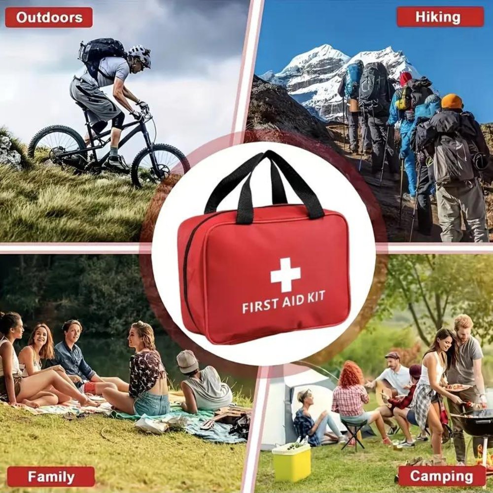 173pcs Professional First Aid Kit - Portable Bag For Outdoor, Hiking & Emergency