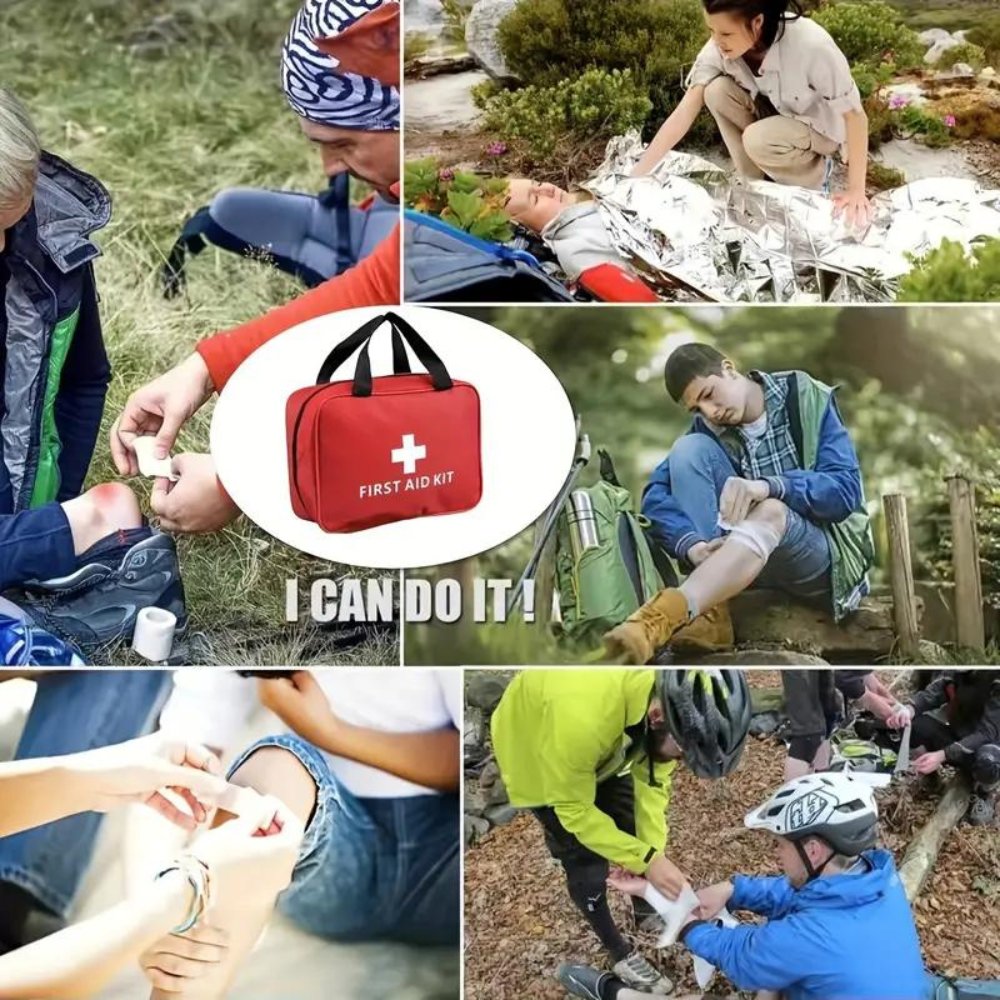 173pcs Professional First Aid Kit - Portable Bag For Outdoor, Hiking & Emergency