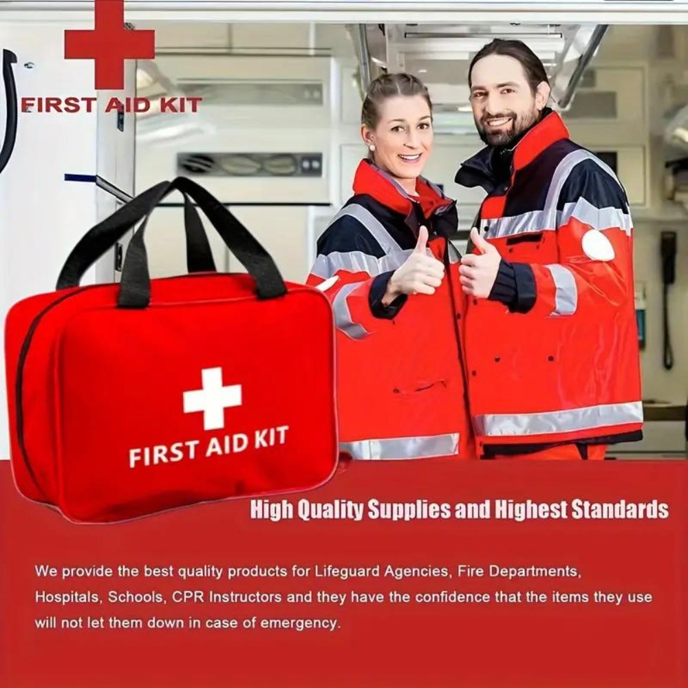 173pcs Professional First Aid Kit - Portable Bag For Outdoor, Hiking & Emergency